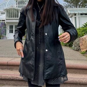 Women's Daniel Black Leather Coat